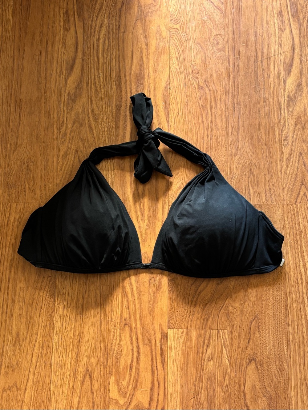 Kenneth Cole Black Tie-Back Halter Bikini Top - Women's Swimwear